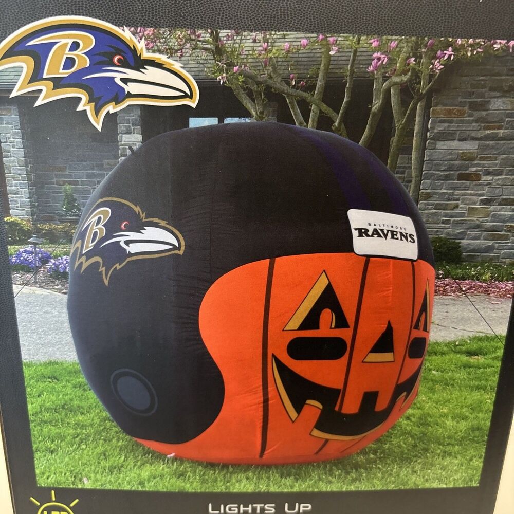 NFL Baltimore Ravens 4 Ft Inflatable Jack-O'-Helmet Halloween Outdoor Decor NEW